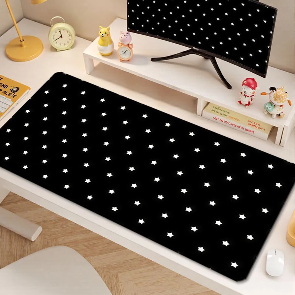 Stars Polka Dots Rubber Mouse Pad Gamer Large Mousepad for Computer Gaming Durable Locking Edge Keyboard Desk Mice Pad Table Mat