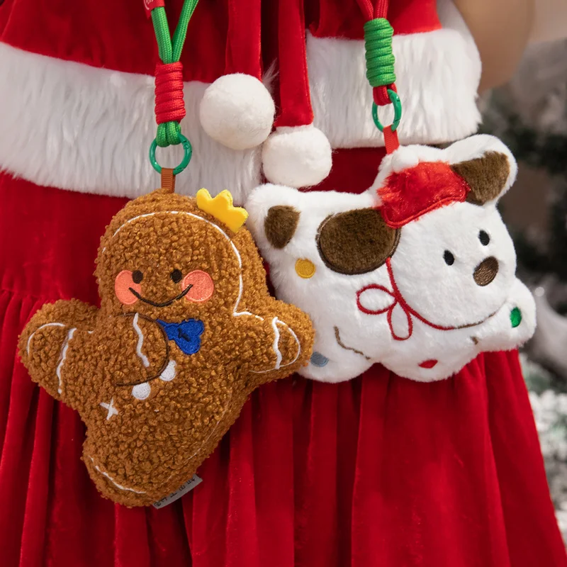 Kerst Kussens Kerstboom Gingerbread Man Pluche Sleutel Tas Hanger Sleutelhanger Decor Sofa Kussen Kerstfeest Decor Geschenken