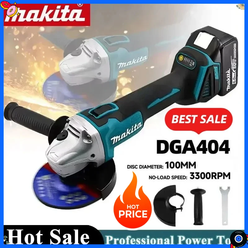 makita-dga404-brushless-electric-angle-grinder-100mm-18v-metal-wood-grinder-cordless-grinding-polishing-cutting-machine-tool