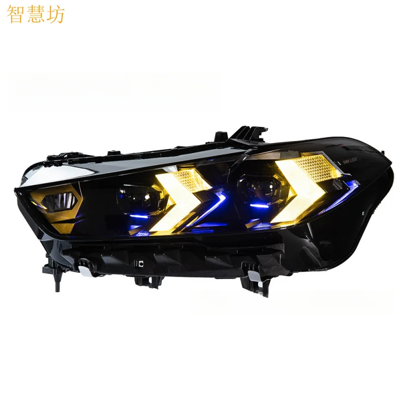 

Suitable for 19-25 BMW X5 Headlight Assembly G05 Dual Color Arrow LED Daytime Running Light Turn Signal Lens Headlight