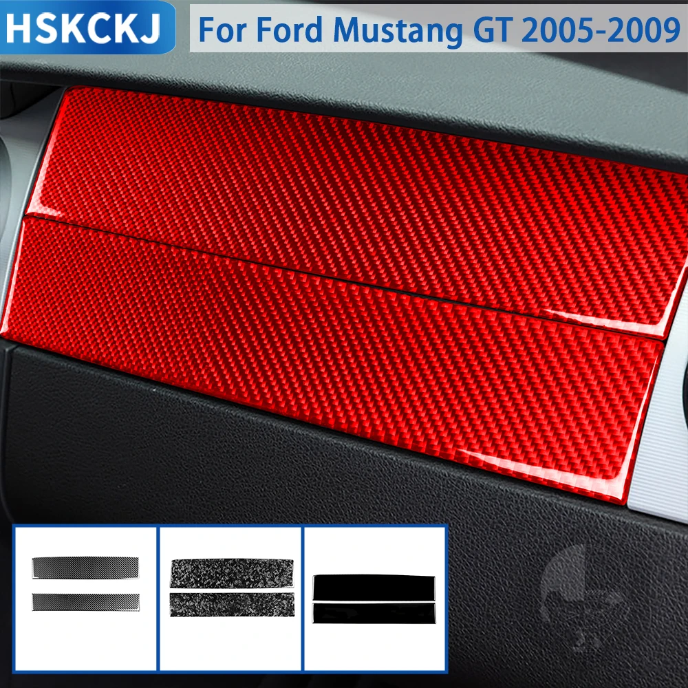 

Для Ford Mustang GT 2005 2006 2007 2008 2009, аксессуары из углеродного волокна, салон автомобиля, пассажирская приборная панель, наклейка на отделку