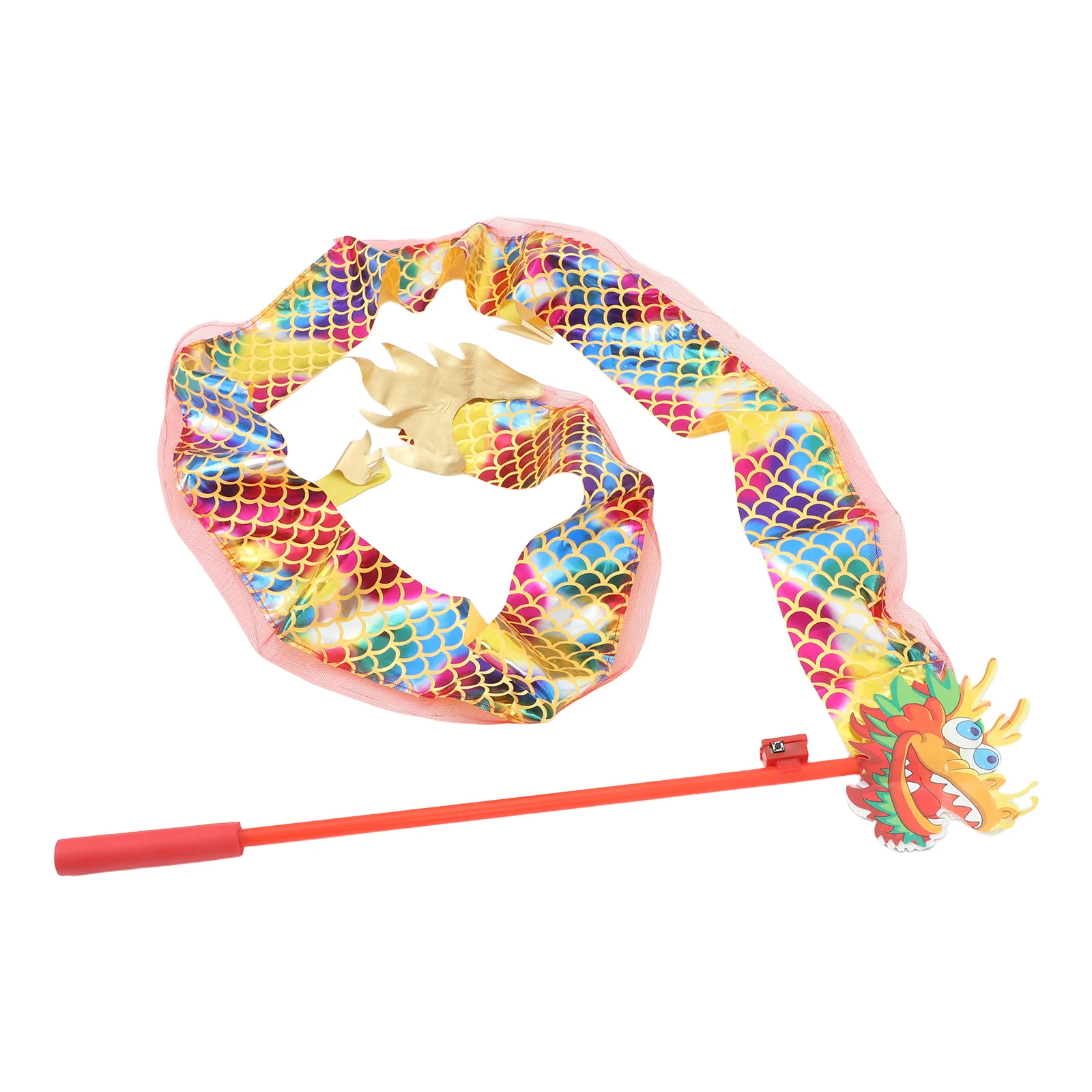

Glowing Dragon Ribbon White Kids Gymnastic Cloth Colorful Toddler Gymnastics Dancing Streamers Premium Material