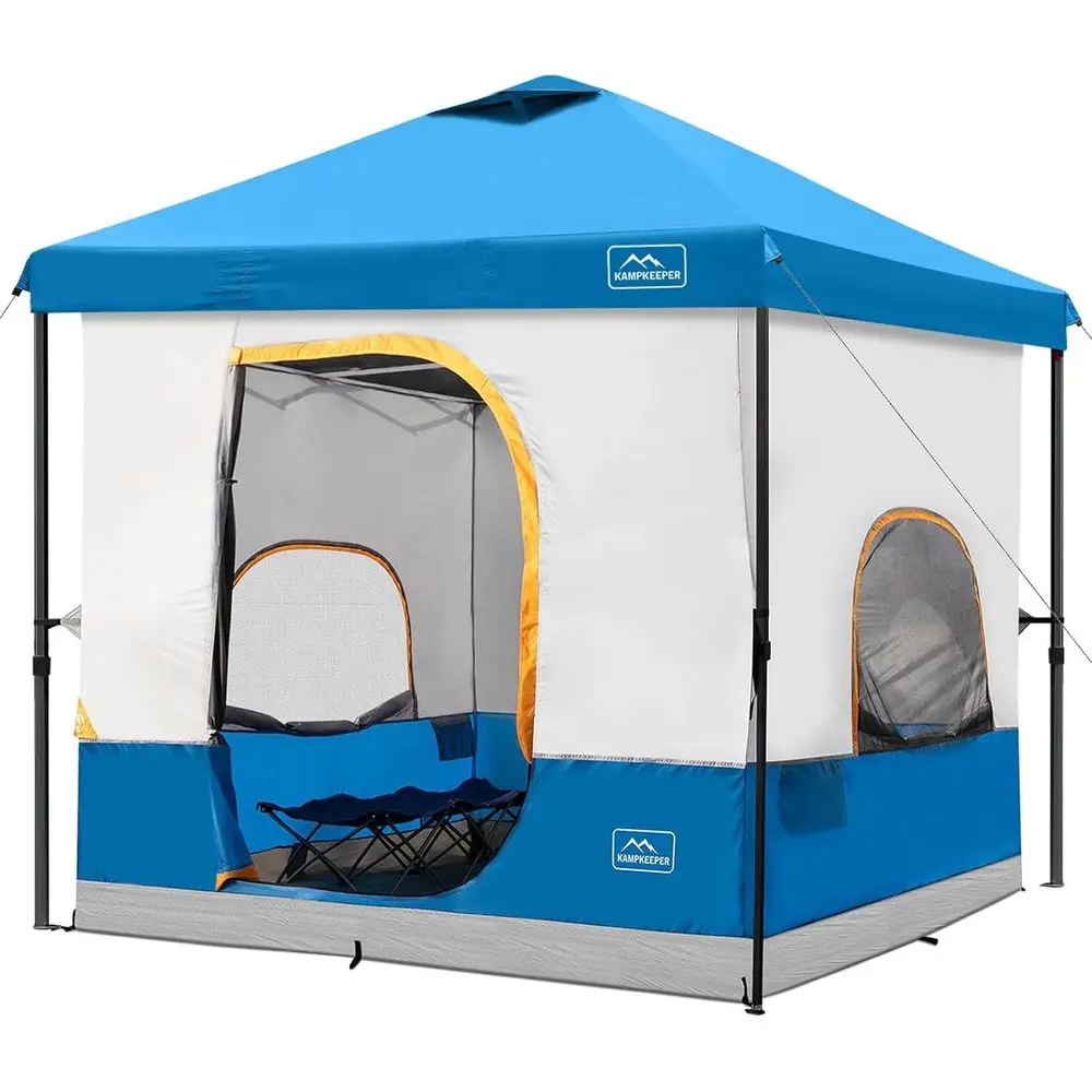 

6-Person Camping Tent, 10x10 Up Tent with Inner Tent, Converts to Ventilated Camping Shelter with Included Poles