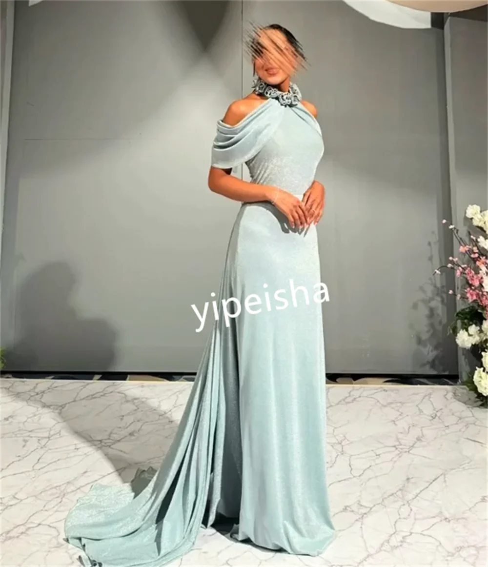 Customized Exquisite Chiffon Ruched Pleat Straight Halter Off-the-shoulder Long Dresses Quinceanera Dresses Unisex Sizes Availab