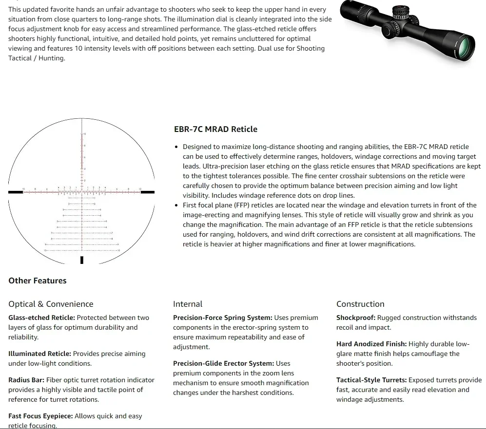 Imagem -05 - Tático Retículo hd Rifle Visão Âmbito 525x56 Ffp hd vx Pst Gen ii Primeiro Avião Focal Ebr7c Mrad Original