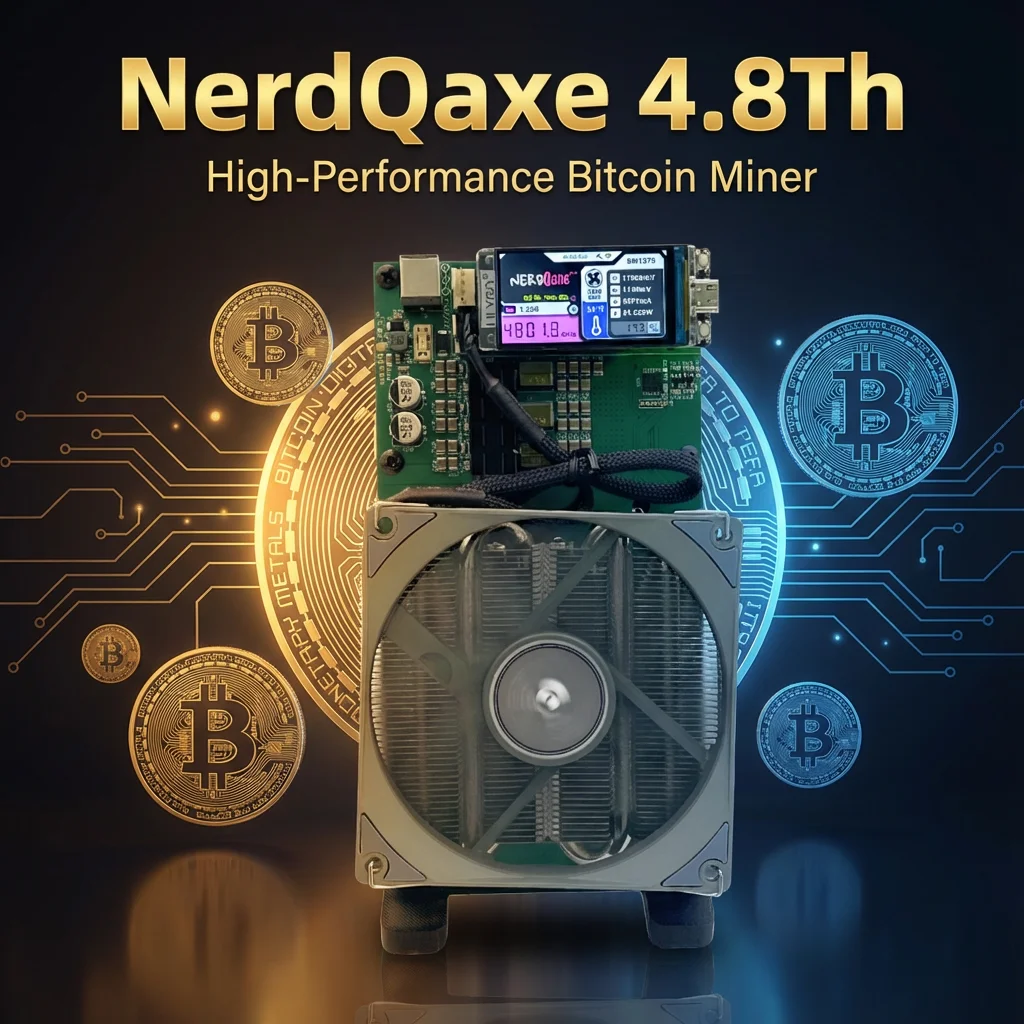 Bitaxe NerdQaxe 4.8Th ASIC Miner – 4.8TH/s NerdQAxe+ + With All kinds of Plug NerdQAxe 4.8
