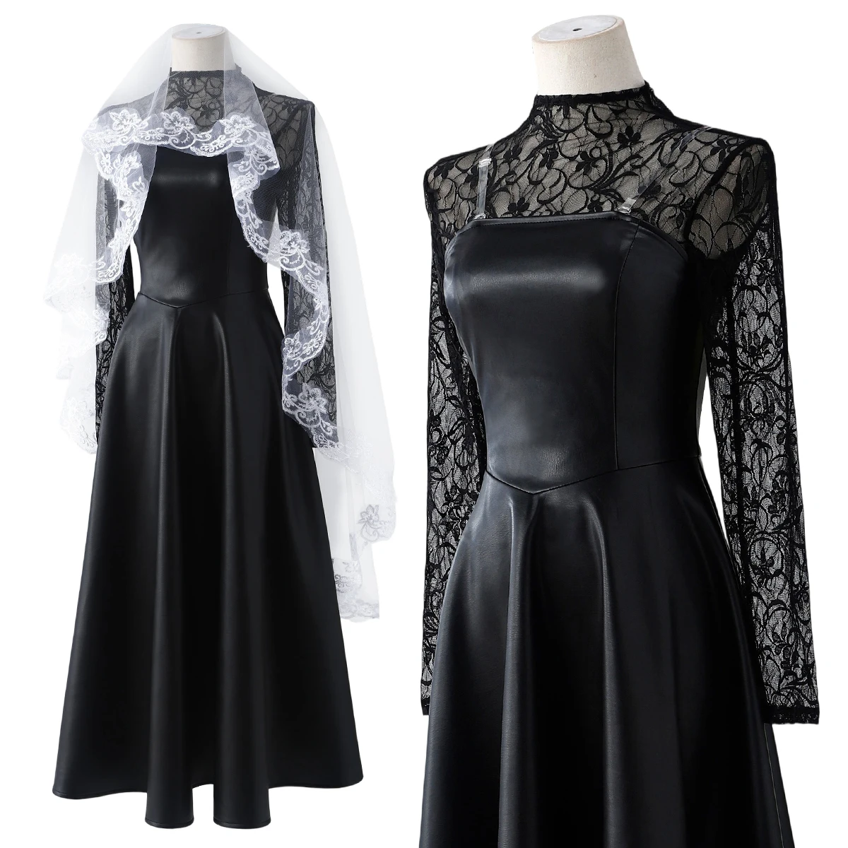 

HOLOUN Аниме Osaragi ORDER Косплей Костюм Кружевная Рубашка Искусственная Кожа Черное Платье Вуаль Конвенция Хэллоуин Ежедневно