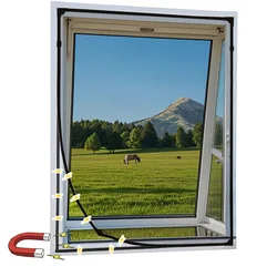 TYMF Black Magnetic Window Mosquito Net DIY Mesh Tulle Invisible Screen Fiberglass Curtain Customize Anti Insect Fly Flies Net