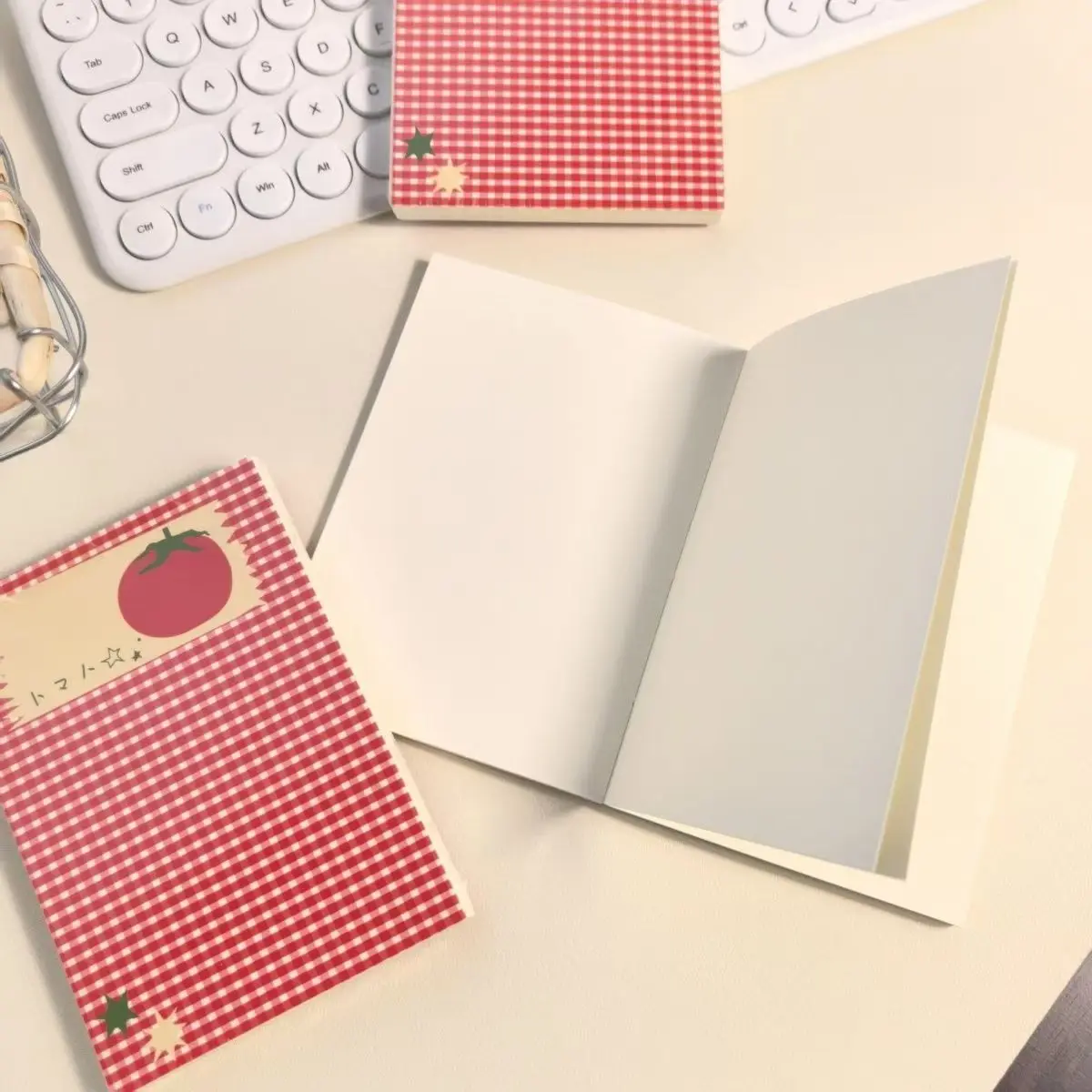 Tomato Checkered Notebook Ins Style Simple Thickened Blank Pages Journal Notebook for Girls Student Planner Stationery