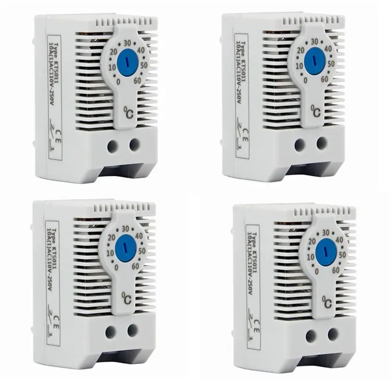 DT19-4X KTS011 NO Normally Open Adjustable Mechanical Temperature Controller Cabinet Thermostat Din Rail,Used For Cooling