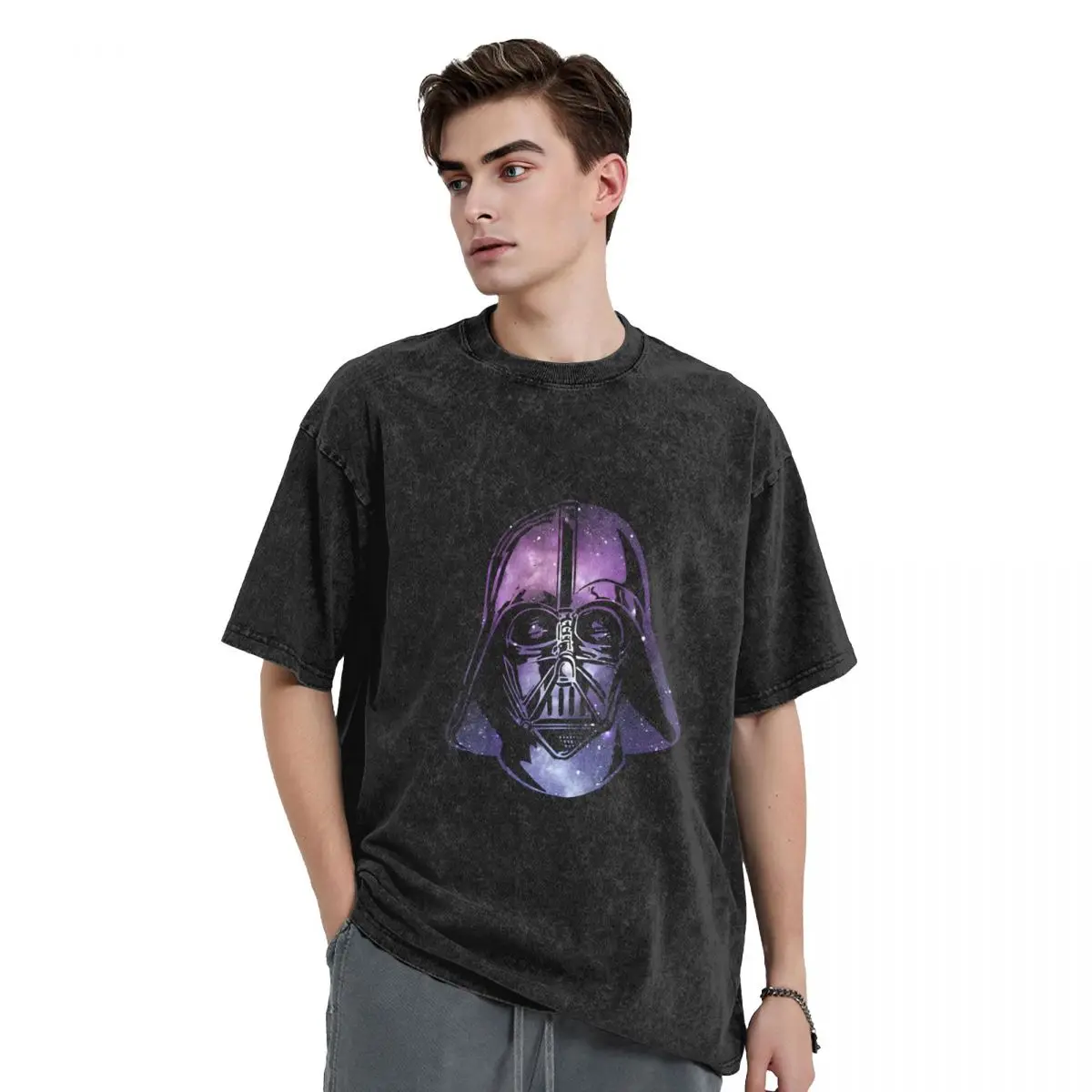 

Funny Skull Men's Vintage Oversize T-Shirts Retro Washed Cotton Plus Size T Shirts for Men Personalized Novelty T-Shirt Clothing