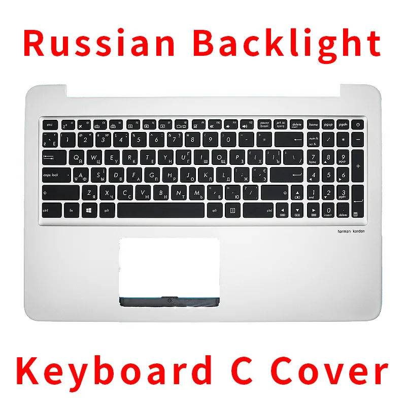 

US RU Backlit Keyboard For Asus Zenbook UX510 V510 UX510UX V510UX UX510UW-RB71 English Russian Laptop Keyboards Palmrest Cover