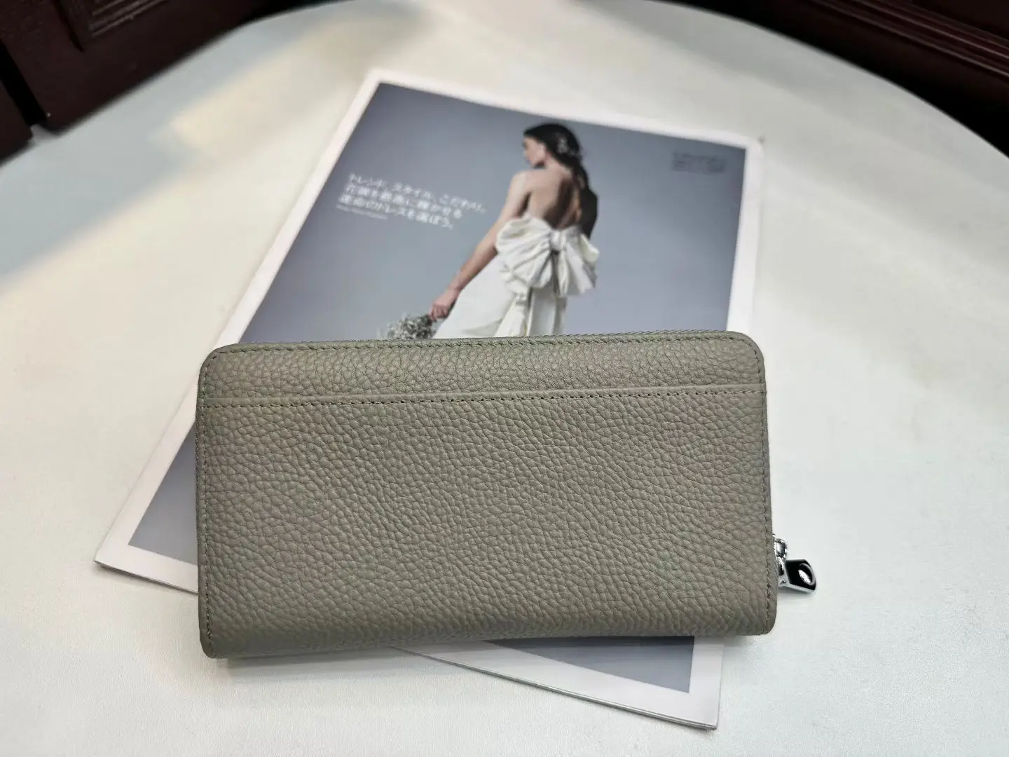 Large Capacity Women's Slim Long Genuine Leather Wallet Zipper Coin Purse Card Bag All Match Clutch Wallet Card Holder Money Bag