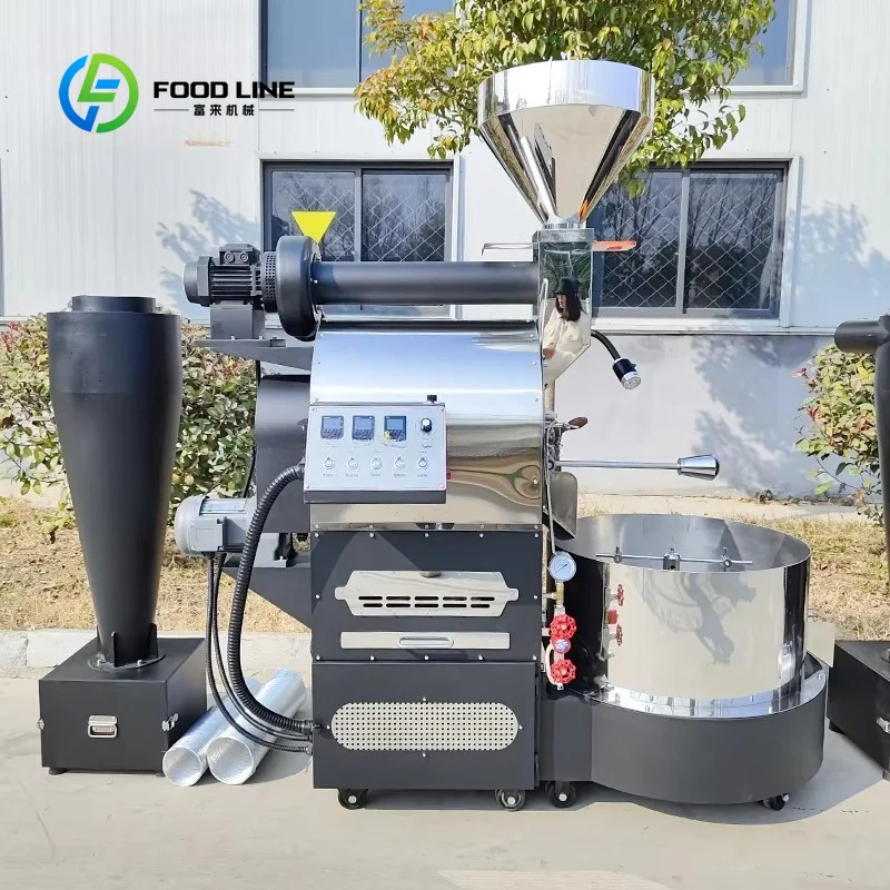 customized double‑wall roaster drum baker 310SUS 12‑15kg gas electric heating roasting machine for coffee studio North America