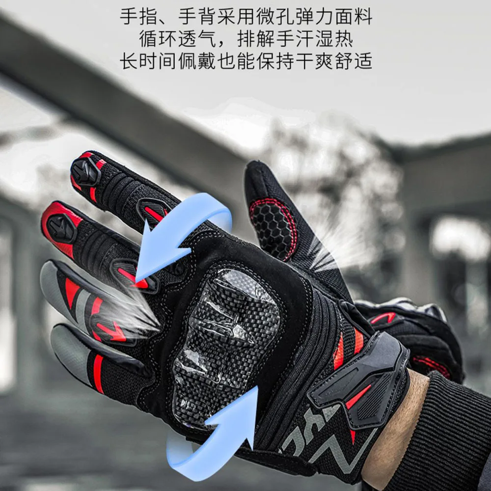 Wear-resistant Motorcycle Gloves Hook And Loop Fasteners Biker Gloves Breathable Motorcycle Equipment Anti-fall Motocross Gloves