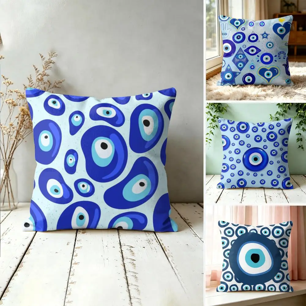 Evil Eye Symbol Art Fashion Cushion Cover Square Decorative Throw Pillow 40x40cm For Sofa Bedroom Living Room Home Decor
