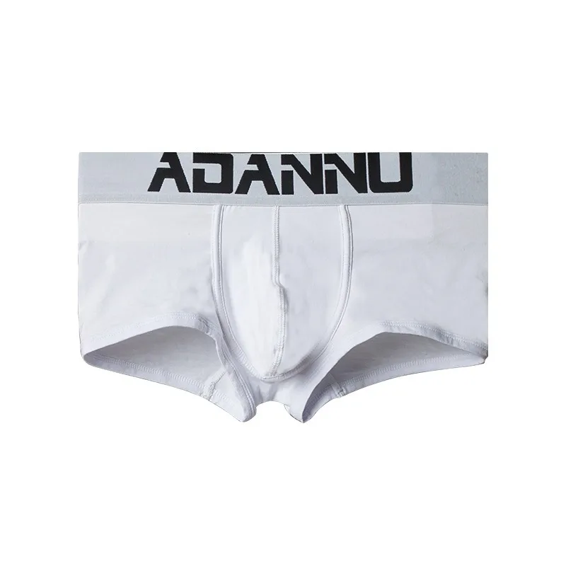 Men's Briefs Simple Pure White Cotton Low Rise Boxer Briefs Stretch Shape