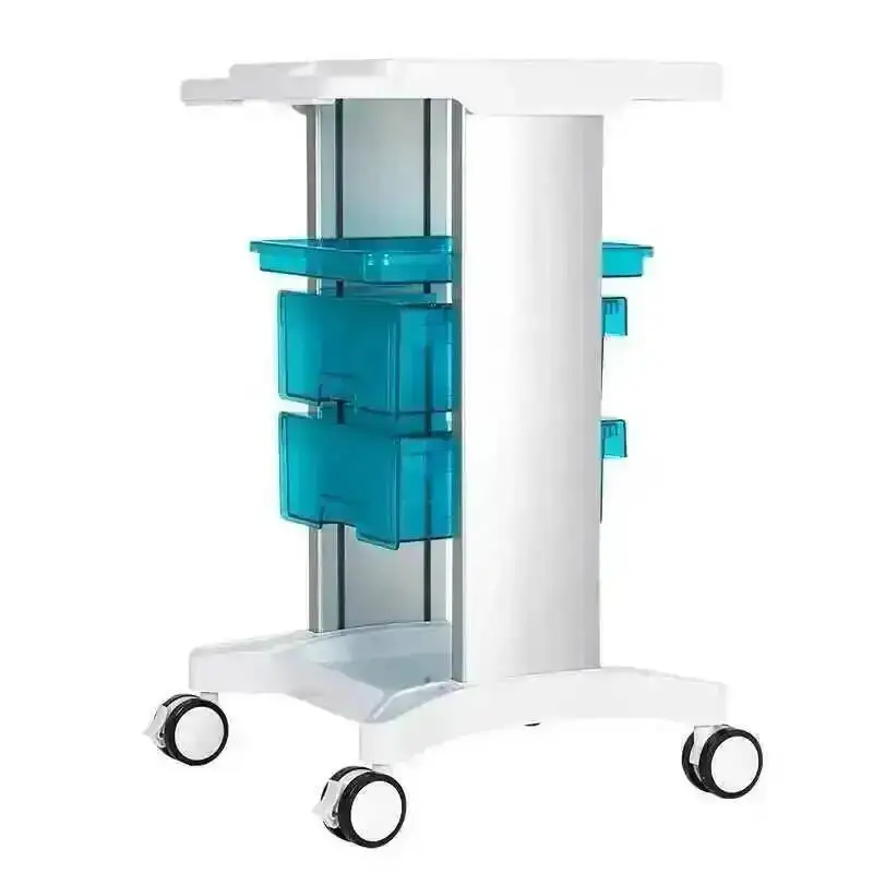 Multi-layer Trolley Dental ABS Plastic Cart Medical Instrument Trolley Mobile Silent Caster Werkzeugwagen Beauty Salon Furniture