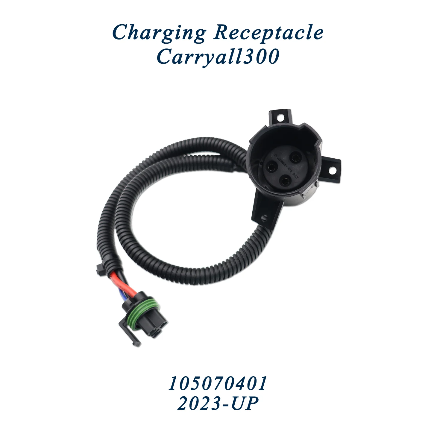 105070401 Club Car Carryall 300 2023-Up Electric Golf Cart Charging Socket Harness Charge Receptacle OEM 105070401
