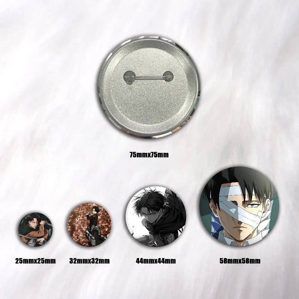 Anime L-Levi Ackerman Manga Badge Round Art Brooch Clothes Backpack Accessories Lapelnd Laserh