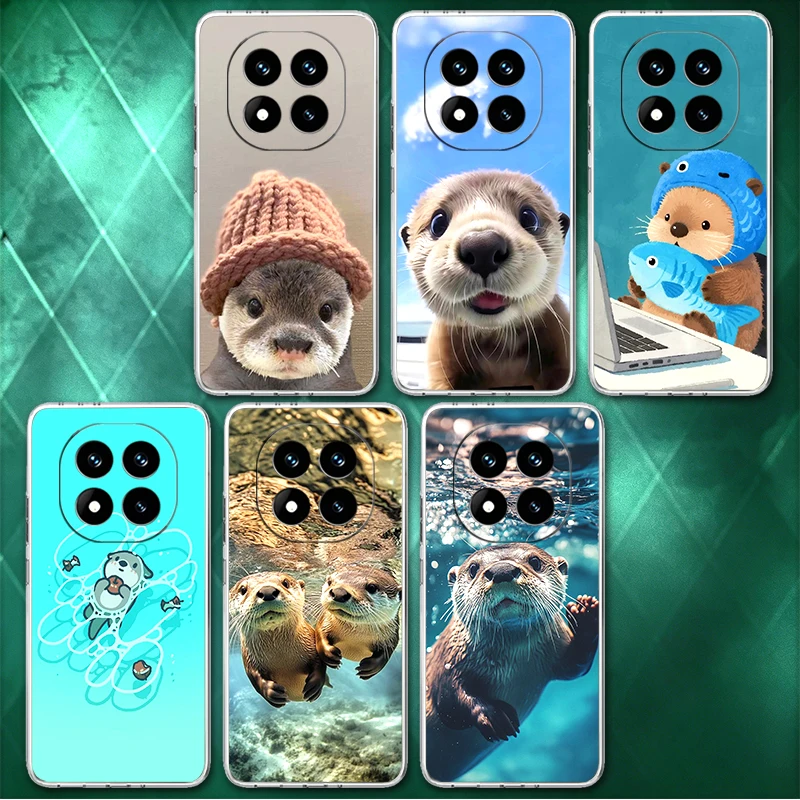 Funda de teléfono suave con diseño de nutria adorable que ama la comida limpia para Xiaomi Redmi Note 13 14 15 Pro Plus 12 11S 11T 5G 10S 9S 4G