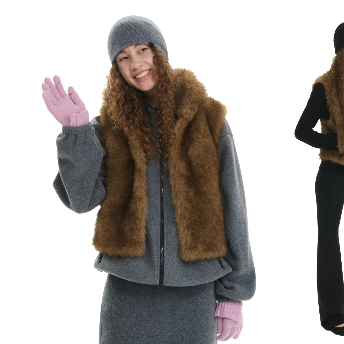 Short Eco Fur Women's Vest