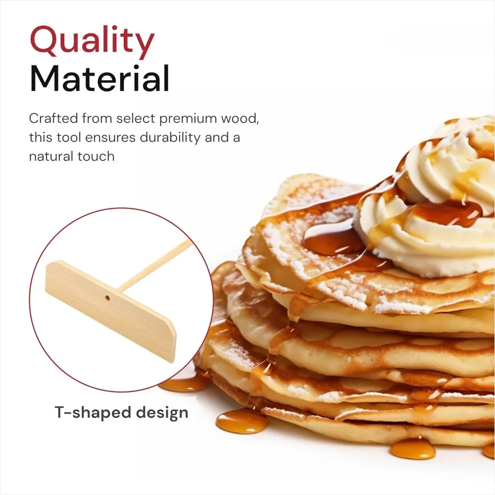 Crepe Spreading Tool, Batter Crepe Tool, T-shaped Pastry - Wooden Crepe Baking Stick - Kitchen Pancake/crepes Making Tool