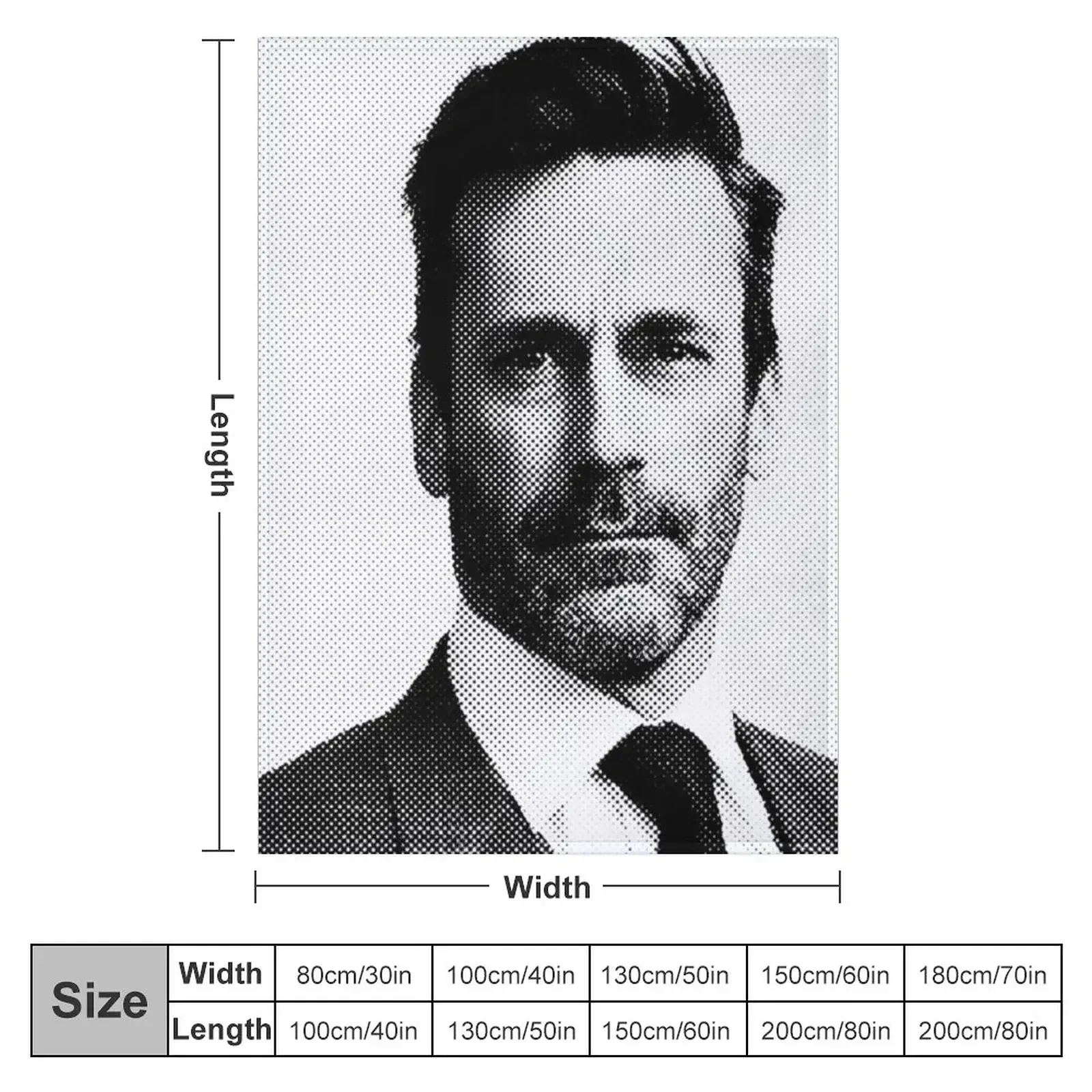 Jon Hamm Black & White Painting Throw Blanket blankets ands Retros Multi-Purpose Picnic Blankets