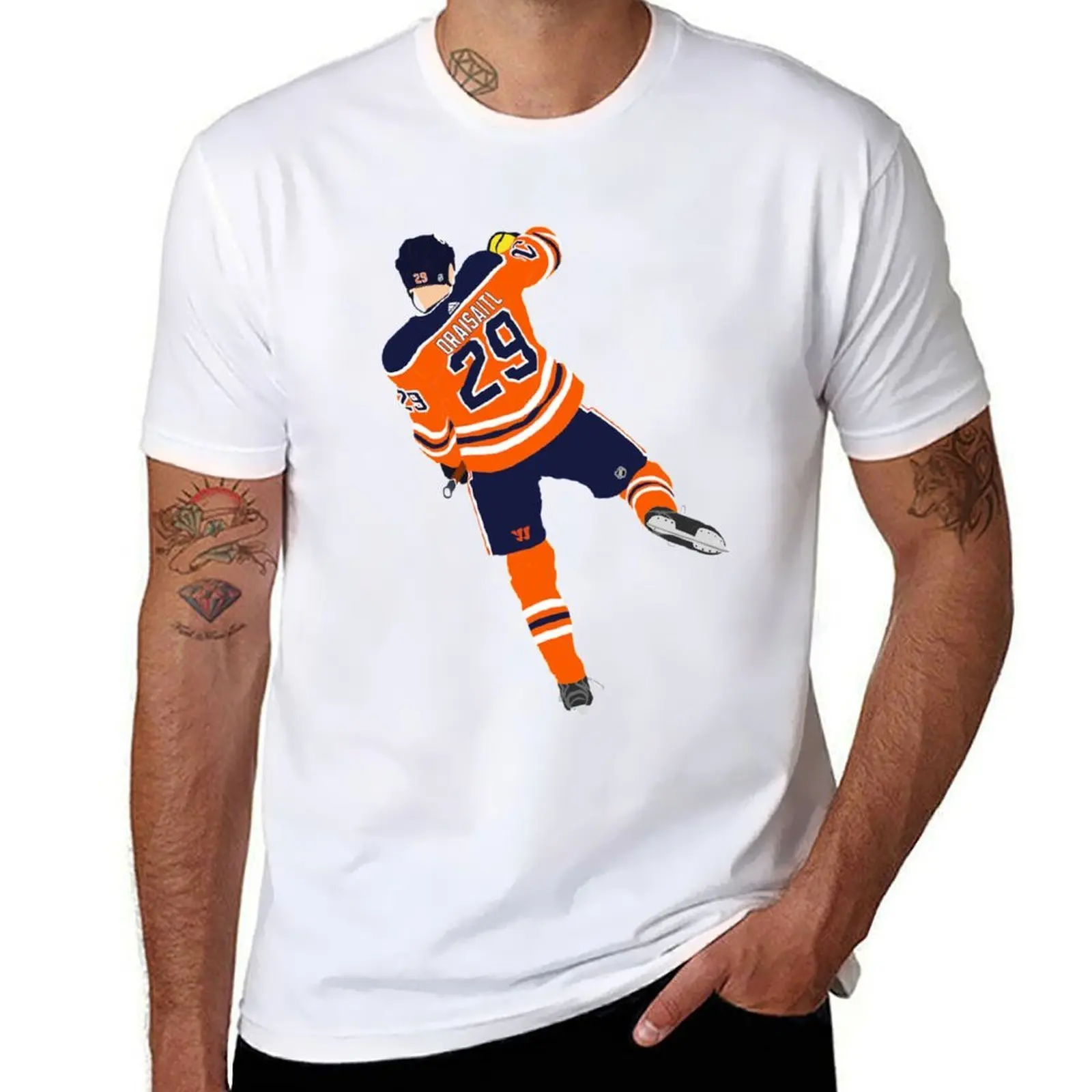 

leon draisaitl goal celly digital drawing design T-Shirt t shirt man casual g man t shirts for men T-Shirt