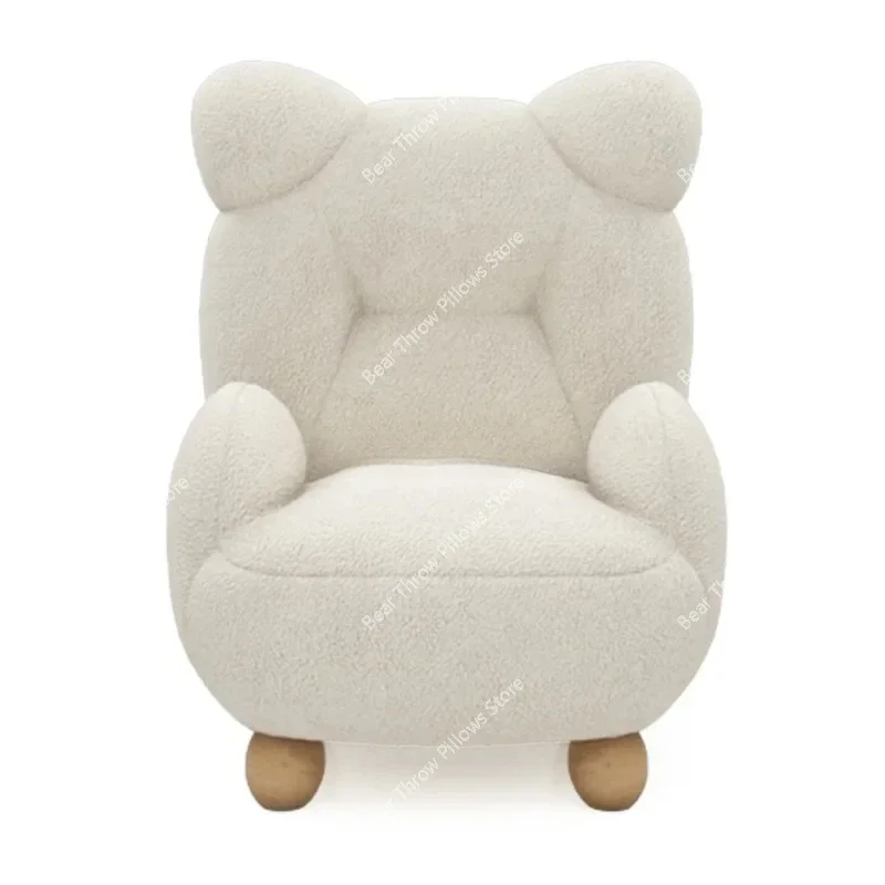 

Lamb Velvet Cream Children's Bear Sofa Chair Dining Cute Baby Single Cartoon Seat Mini Lazy Small Sofa Modern Library Furniture