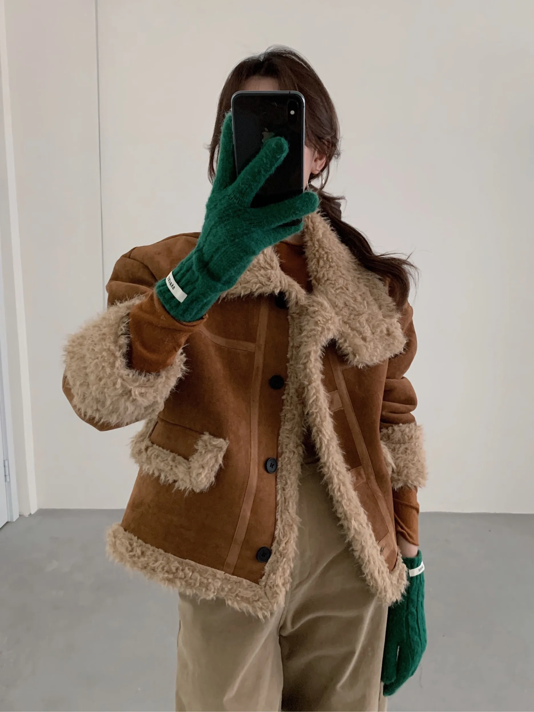 

Lamb Fur ort Jaet Women's Thi Warm Biker Sle Winter New Arrival Inteated Soft Medium Thin Commute Faion