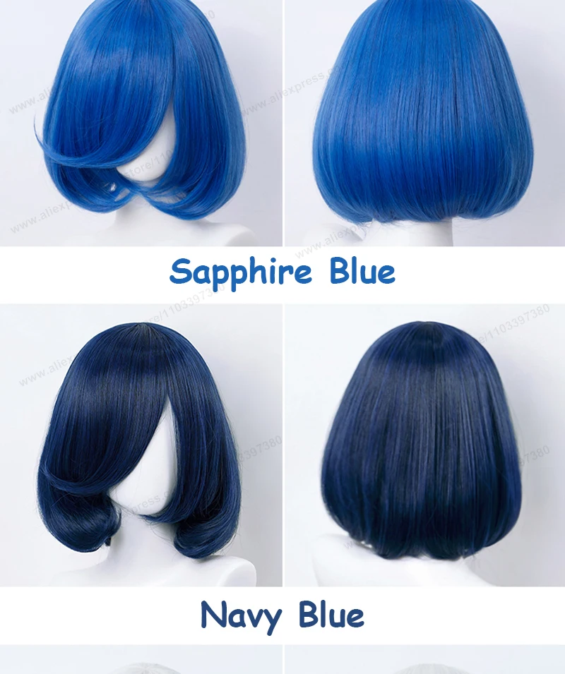 35cm Short Bob Cosplay Wig Golden Yellow Red Purple Black Blue Pink Women Bobo Hair Heat Resistant Hair Universal Anime Wigs