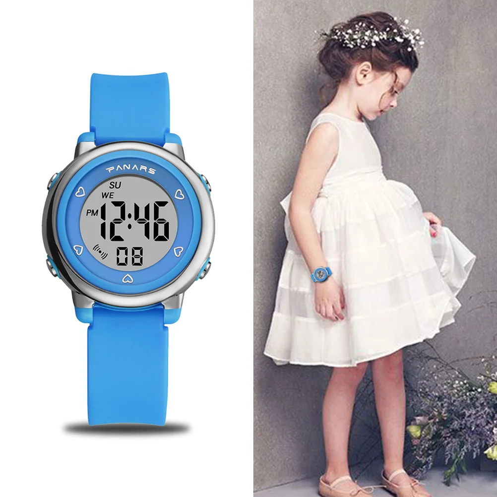 1pc Student Electronic Watch Multi-function LED Luminous Waterproof Children Kids Watch (Blue) Watch for Students