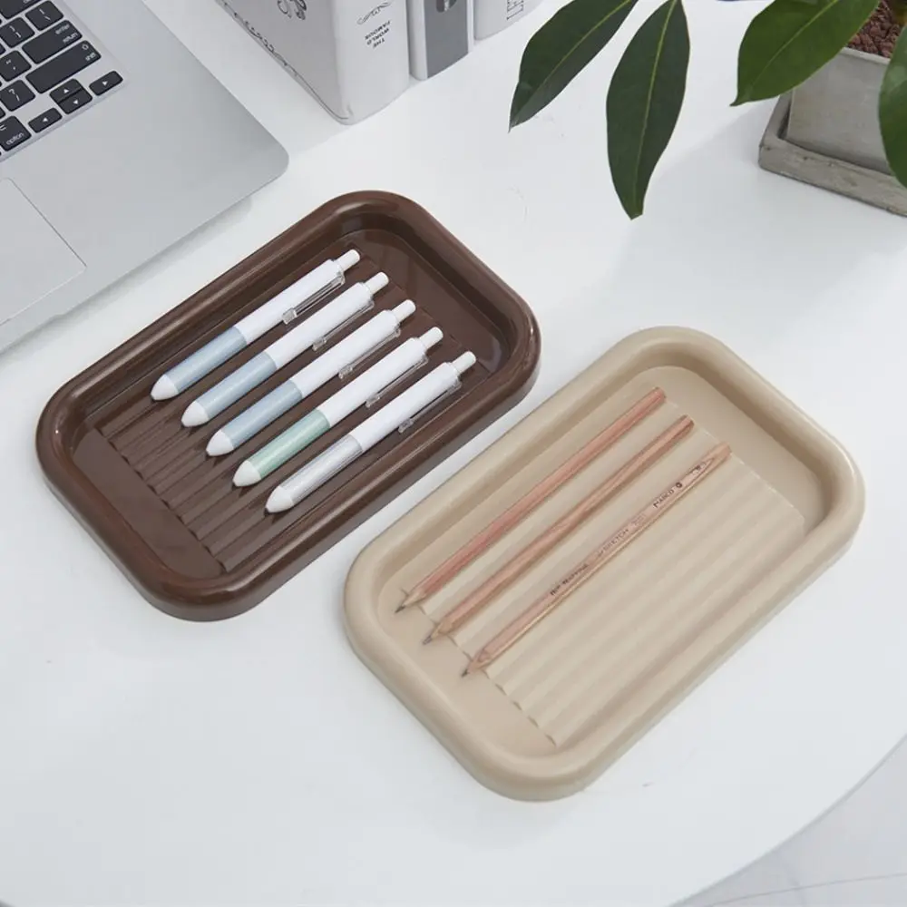 Desktop Storage Desktop Pen Display Tray Pen Holder Rack Large Capacity Pen Pen Pencil Case Tray Plastic Stationery Case