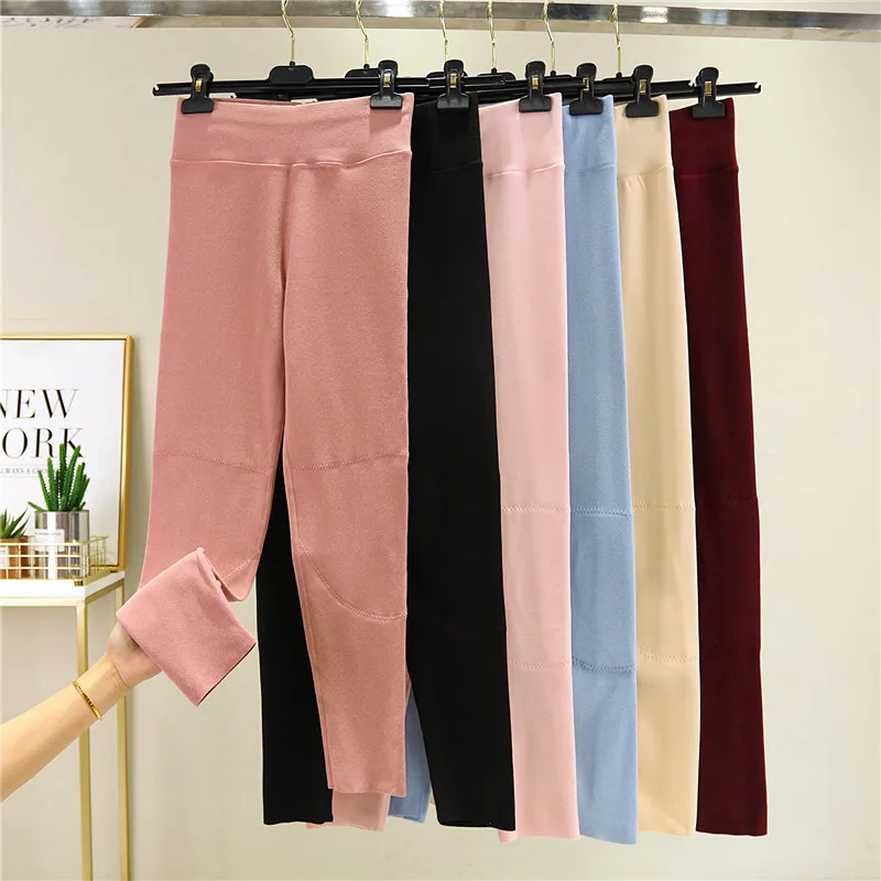 

Women's Thermal Fce Lined Tight Leggings 2020 New Sle Inner Wear Sl Long Pants Base Layer Trousers