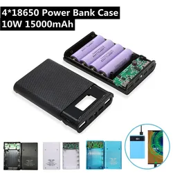 4*18650 Power Bank Case 10W 15000mAh USB Type C Battery Storage Box Without Battery Powerbank Shell For Phone Xiaomi Charging