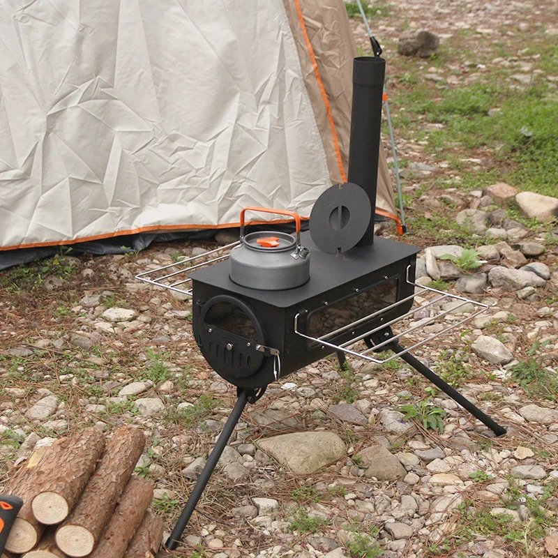 

Outdoor Portable Baking Stove Camping Heating Wood ，Picnic Windproof ， Movable Folding Cassette Stove