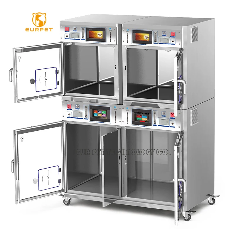 EUR PET high-grade full function veterinary ICU atomizing cage with 3D balanced temperature and  supply