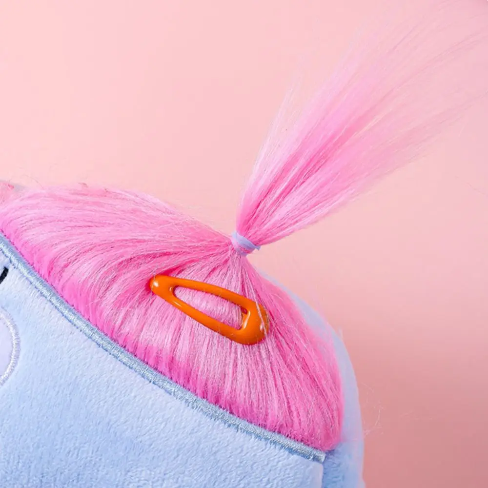 DIY Fluffy Hair Afro-Hair Doll Pen Bag Large Capacity Stationery Storage Pencil Case Holder Zipper Funny Soft Plush Pen Bag