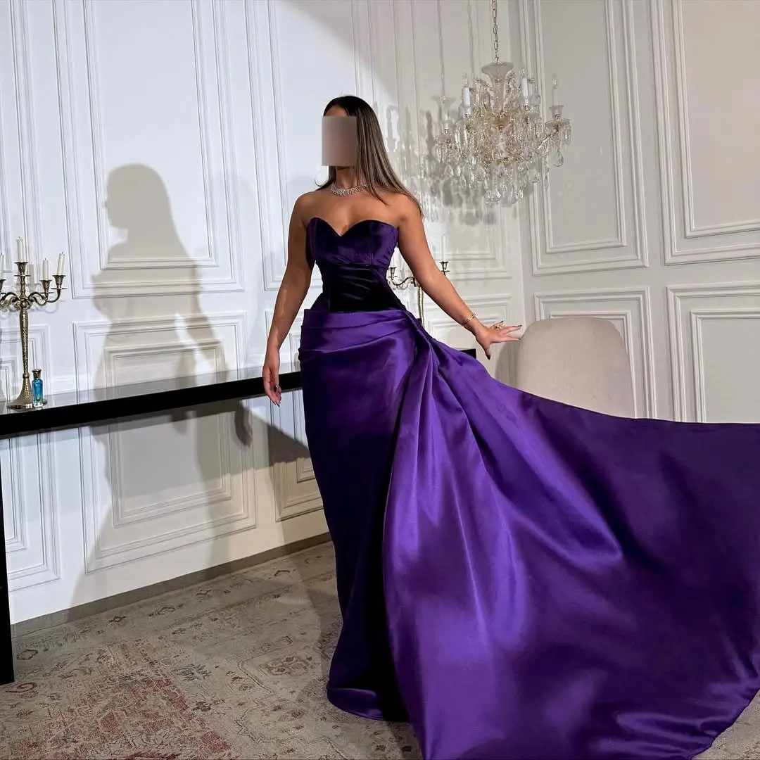 

Thinyfull Women Mermaid Prom Evening Dresses Saudi Arabia Sweetheart Sleeveless Party Dress Night Cocktail Prom Gowns Customized