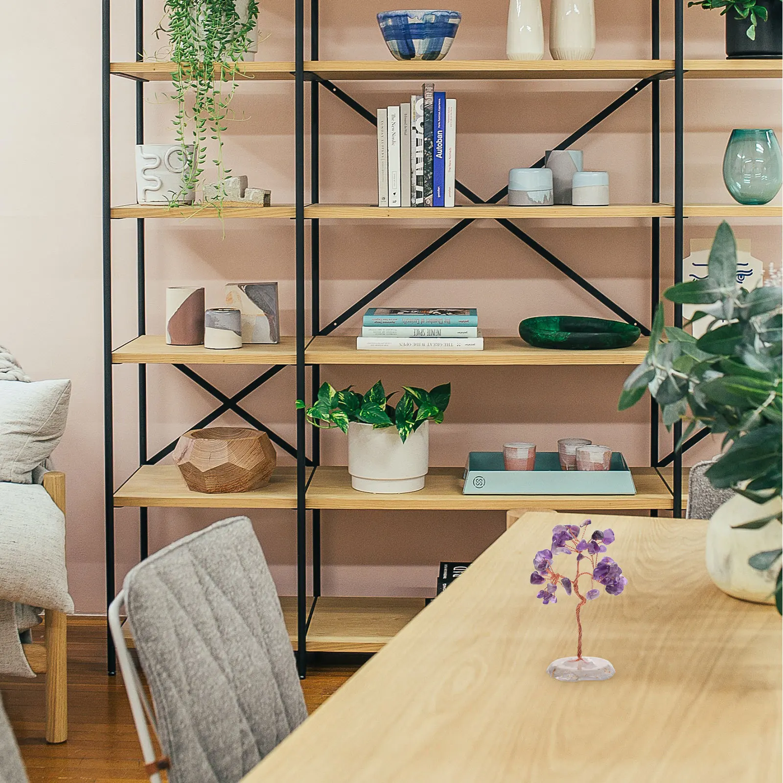 

1Pcs Crystal Fortune Tree Decor Elegant Home Office Desktop Ornament Tabletop Adornment Practical Decoration Gift Choice