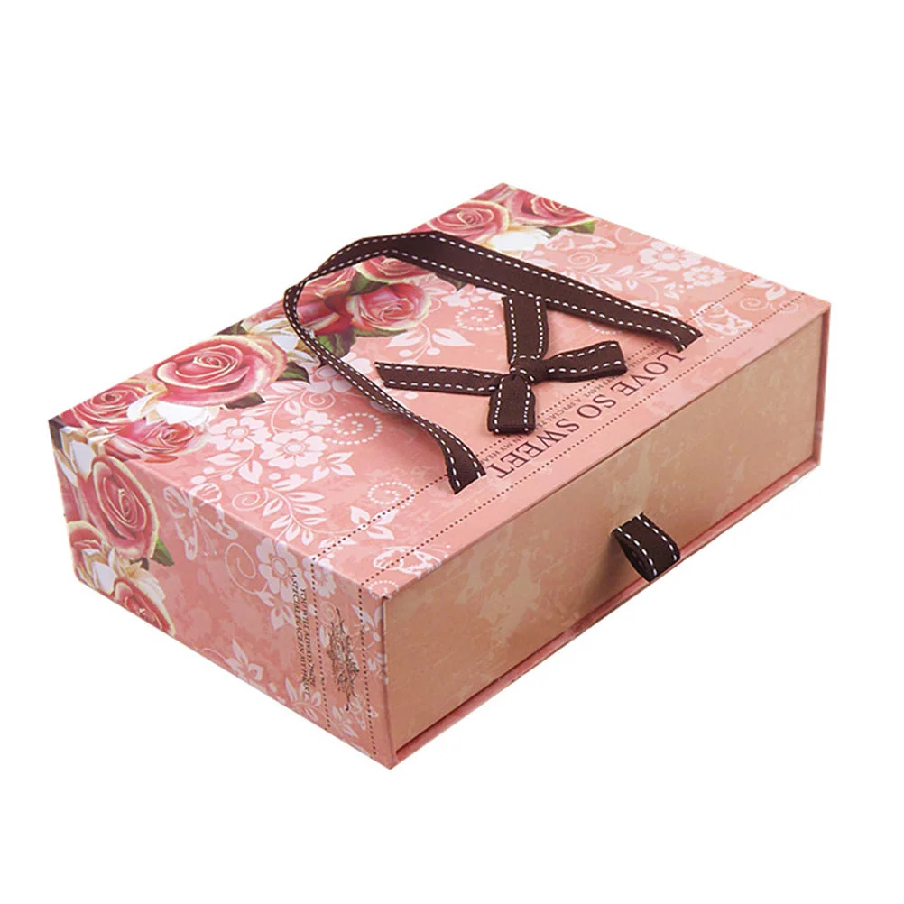 

Clothing Gift Box Packaging Container Handheld Boxes Romantic Cardboard Oblong Wrapping Packing