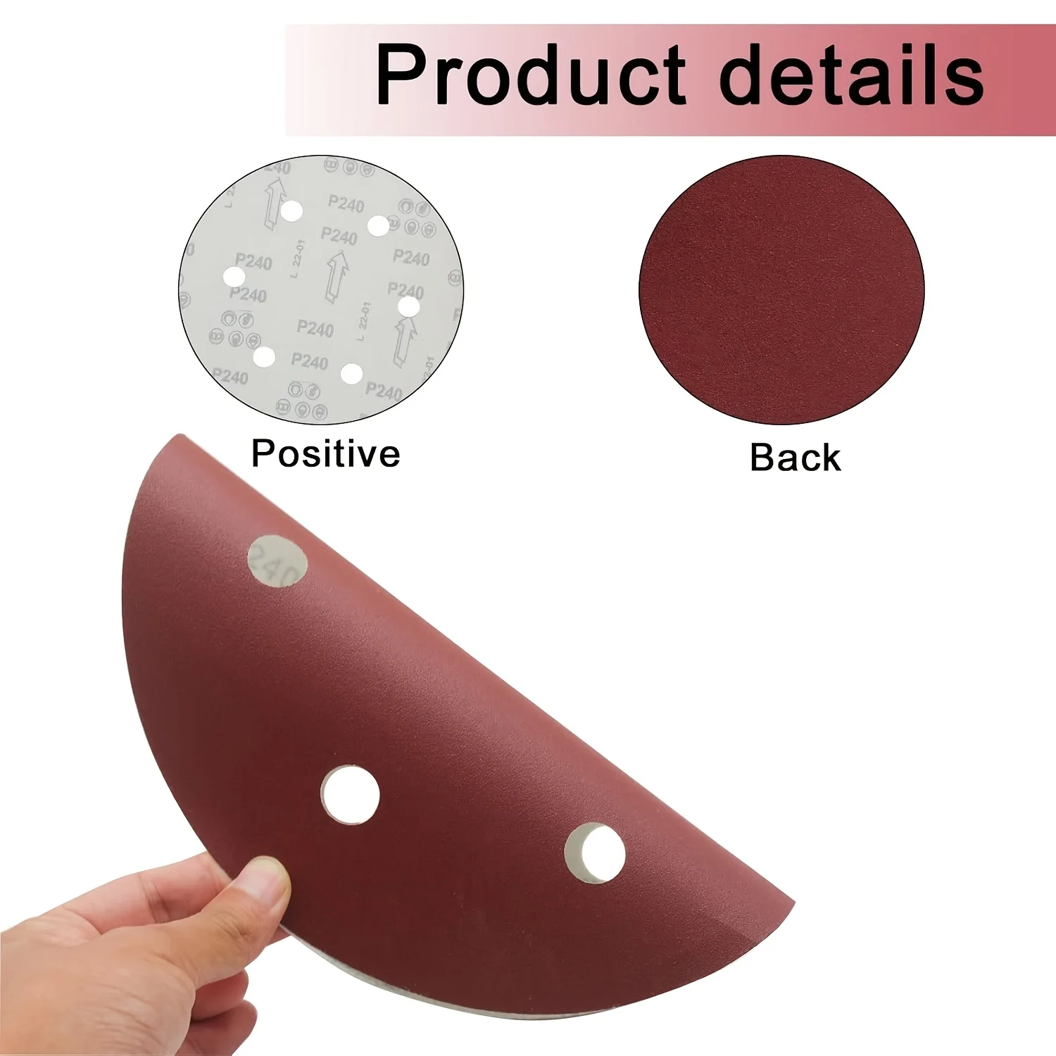 9inch Sandpaper 225mm 6 Hole Sanding Paper 60-600 Grit Electric Wall Polisher Furniture Wood Products Grinding Polishing Metal