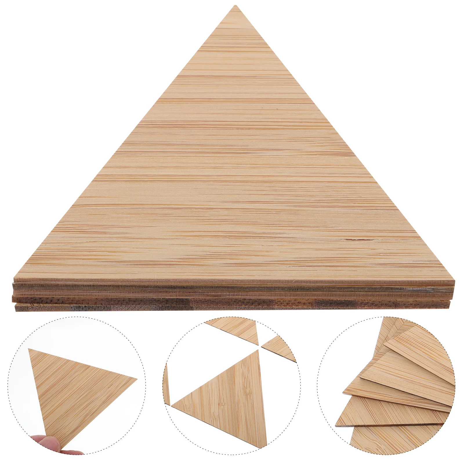 

5Pcs Triangle Bamboo Slices Unfinished DIY Blank Pieces Smooth Hanging Tags for Crafts Gift Price Clothing Ornaments