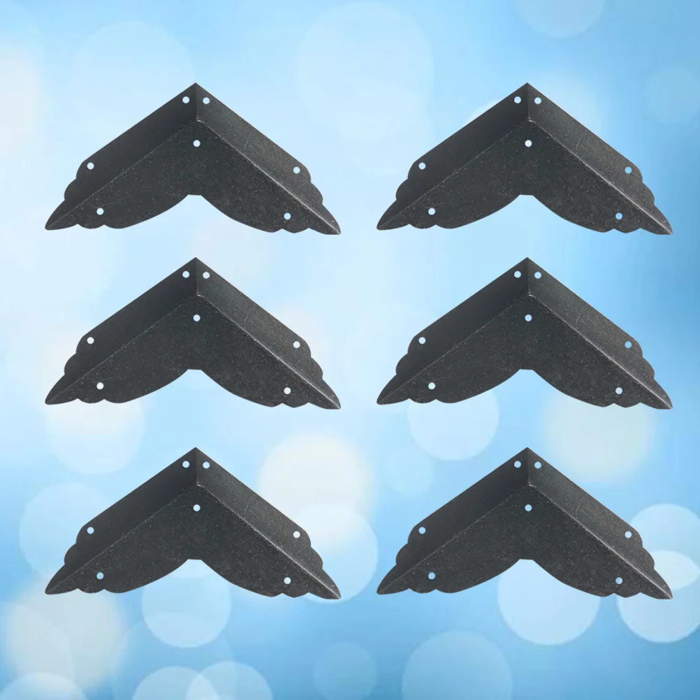 

6pcs 70Mm Furniture Protector Iron Wrap Corner Angel Retro Design Desk Corner Guard For Wood Box Table Edge Protection