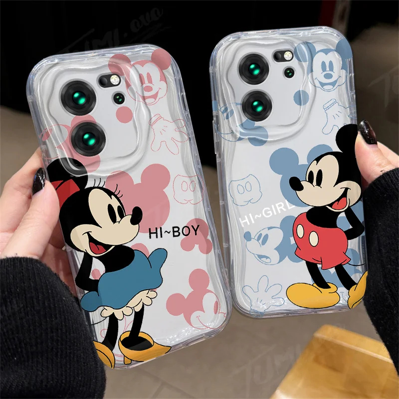 Disney Minnie Mickey Mouse 3D Wave Case For Xiaomi Redmi 12 12C 12R 11A 13C 10 10C 10X 9 Power 9A 9C 9T 8 K70E K70 K60 K50 Pro