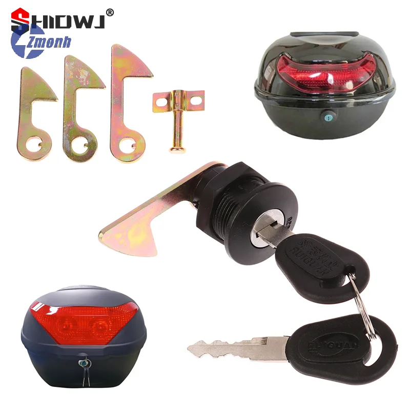 

New！1Set (1 Lock+2 Keys+4 Metal hook) Electric Car Scooter Tail Box Lock Trunk Lock Accessories Motorcycle Rear Locks