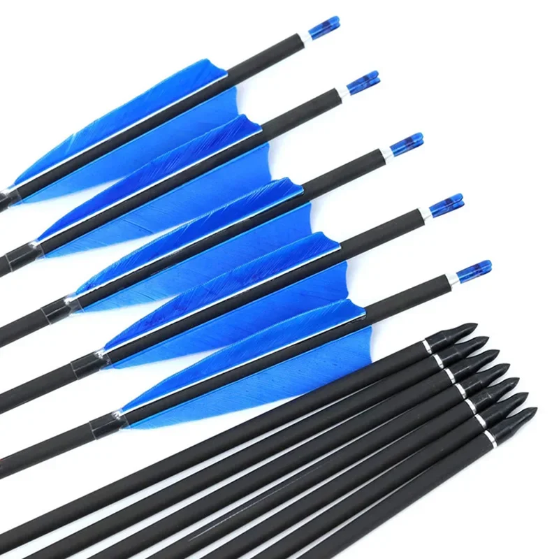 

12pcs 32inch ID6.2MM Spine 250-800 Pure Carbon Arrows for Compound Bow Hunting Archery