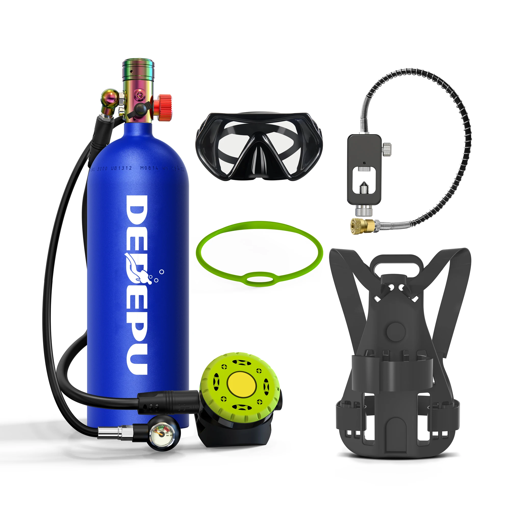 2025 Hot Selling Portable Mini Scuba Diving Oxygen Cylinder 2L Diving Bottle Breathing 40 Minis