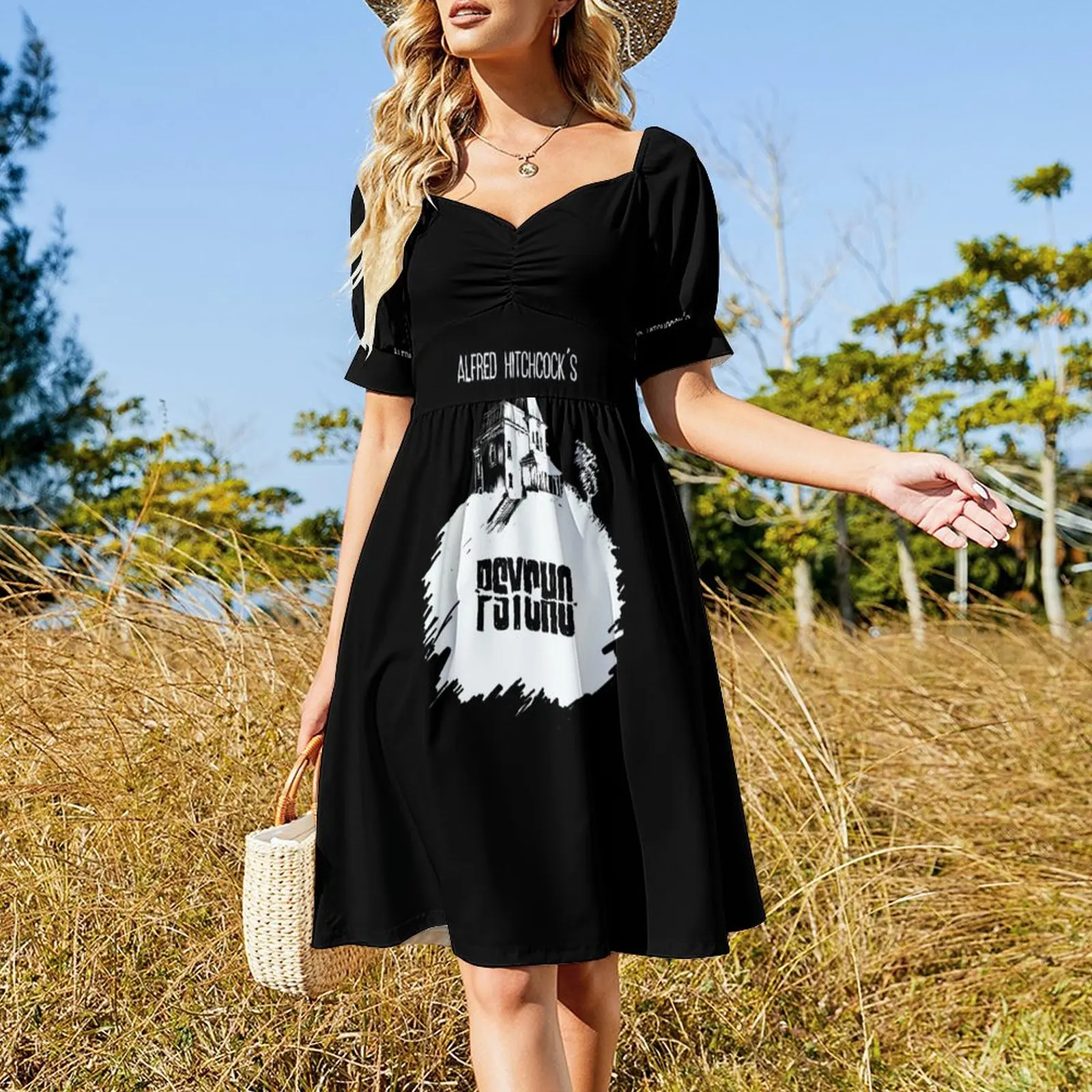 Alfred Hitchcock's Psycho by Burro! (black tee version) Sleeveless Dress cute dress sexy dress for women elegant women's sets